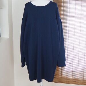 SPANX AirEssentials Lightweight Crewneck Dress Sz 1X Timeless Navy Longsleeve